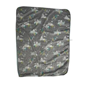 Cloud Island Gray Teal Mountain Tree Sherpa Fleece Baby Blanket Infant Toddler